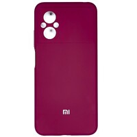 Силиконовый чехол Silicone Case с закрытым низом и защитой камеры бордовый для Xiaomi Poco M5