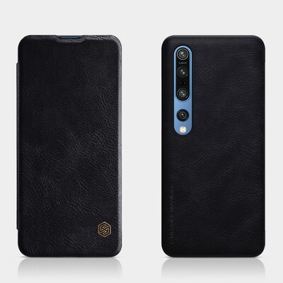 Кожаный чехол Nillkin Qin Leather Case Черный для Xiaomi Mi10(4)