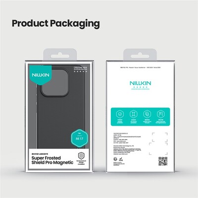 Пластиковый чехол с пластиной Magsafe Nillkin Super Frosted Shield Pro Magnetic Case черный для Xiaomi 17(13)