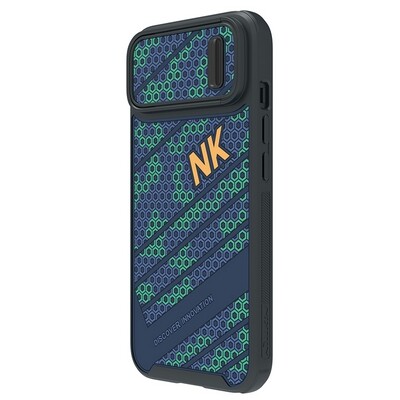 Чехол-накладка с пластиной Magsafe Nillkin Striker S Magnetic Case сине-зеленого цвета для Apple iPhone 14 Plus(3)