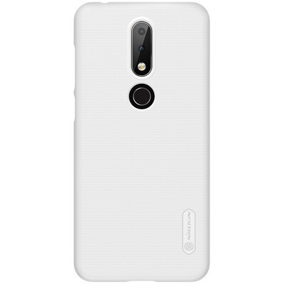 Пластиковый чехол с пленкой Nillkin Super Frosted Shield Белый для Nokia 6.1 Plus\ X6(1)