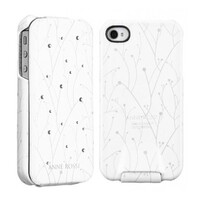 Кожаный чехол книга SGP Anne Rossi Leather Case White для Apple iPhone 4/4S