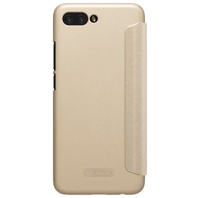Полиуретановый чехол книга Nillkin Sparkle Leather Case Золотой для Huawei Honor 10(2)