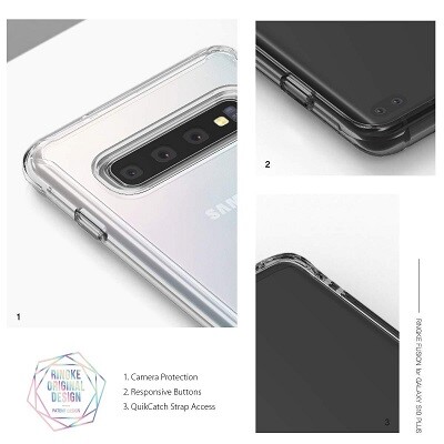 Чехол бампер Ringke Fusion Series прозрачно-синий для Samsung Galaxy S10 Plus(4)