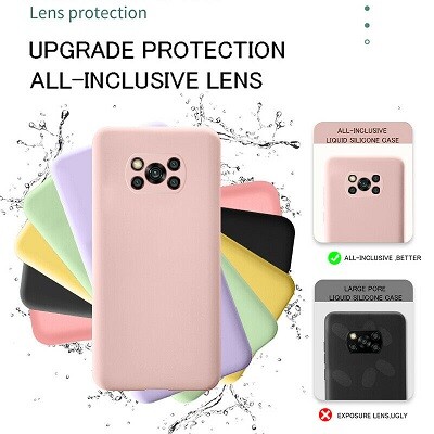 Силиконовый чехол Silicone Case с защитой камеры светло-розовый для Xiaomi Poco X3/ Poco X3 Pro(4)