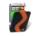 Кожаный чехол книга Melkco Leather Case (Black /Orange LC) для HTC Sensation XL(#1)