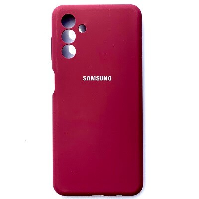 Силиконовый чехол с микрофиброй Silicone Case бордовый для Samsung Galaxy A13 5G(1)