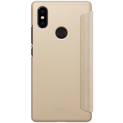 Полиуретановый чехол книга Nillkin Sparkle Leather Case Золотой для Xiaomi Mi8 SE(2)