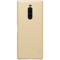 Пластиковый чехол с подставкой Nillkin Super Frosted Shield Золотой для Sony Xperia 1(#1)