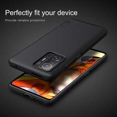 Пластиковый чехол с подставкой Nillkin Super Frosted Shield Синий для Xiaomi 11T /11T Pro(3)