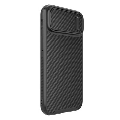 Пластиковый чехол с пластиной Magsafe Nillkin Synthetic Fiber S Magnetic Case Черный  для Apple iPhone 14(3)