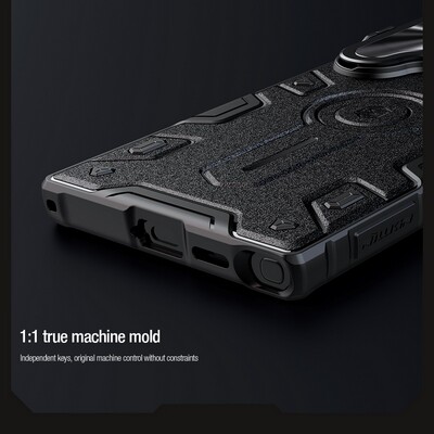 Противоударная-накладка с пластиной MagSafe Nillkin CamShield Armor Prop Magnetic Case Синяя для Samsung Galaxy S24 Ultra(8)