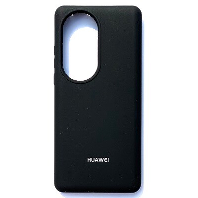 Силиконовый чехол с микрофиброй Silicone Case черный для Huawei P50 Pro(1)