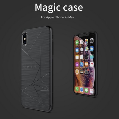 Силиконовая наладка Nillkin Magic Case Black с пластинами для автодержателя для Apple iPhone XS Max(10)