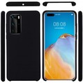 Силиконовый чехол Silicone Case черный для Huawei P40 Pro(#2)