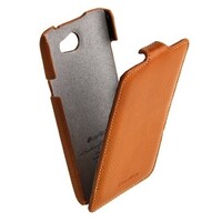 Кожаный чехол книга Melkco Leather Case Orange LC для HTC One X