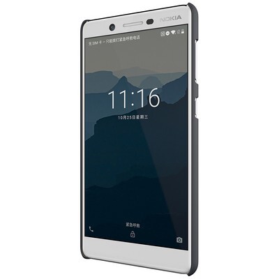 Пластиковый чехол с пленкой Nillkin Super Frosted Shield Black для Nokia 7(2)