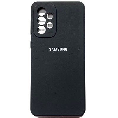 Силиконовый чехол Silicone Case с закрытым низом и защитой камеры черный для Samsung Galaxy A53(1)