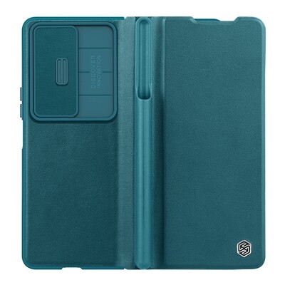 Кожаный чехол Nillkin Qin Pro Plain Leather Case Зеленый для Samsung Galaxy Z Fold 4(4)