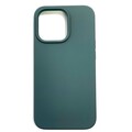 Силиконовый чехол Liquid Silicone Case с закрытым низом серо-зеленый для Apple iPhone 13 Pro Max(#1)