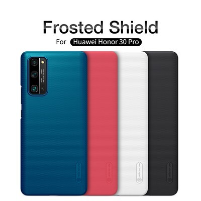 Пластиковый чехол с подставкой Nillkin Super Frosted Shield Черный для Huawei Honor 30 Pro(5)
