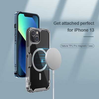 Силиконовый чехол Nillkin Nature TPU Pro Magnetic Case Синий для Apple iPhone 13(9)