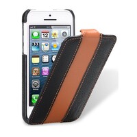 Кожаный чехол-книга Melkco Leather Case Black/Orange LC для Apple iPhone 5c