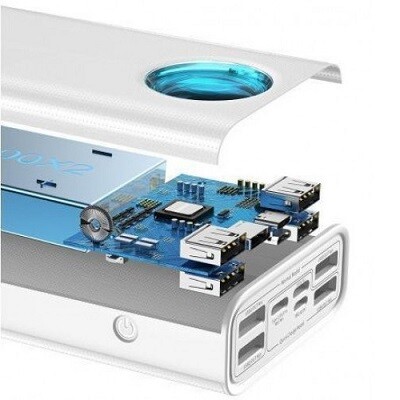 Внешний аккумулятор Baseus Amblight Digital Display Fast Charge Power Bank 65W PPLG000101 30000mAh (с кабелем Type-C to Type-C 100W) белый(3)