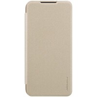 Полиуретановый чехол книга Nillkin Sparkle Leather Case Золотой для Xiaomi Redmi Note 8/ Redmi Note 8 2021