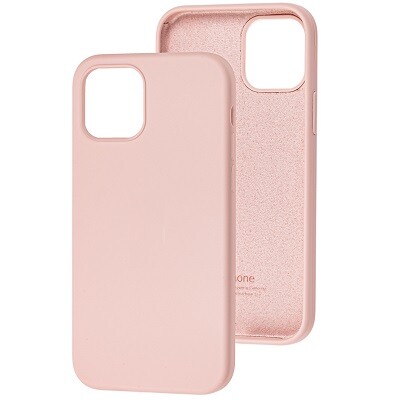 Силиконовый чехол Silicone с закрытым низом светло-розовый для Apple iPhone 12 Pro(1)