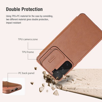 Кожаный чехол Nillkin Qin Pro Leather Case Красный для Samsung Galaxy S22 Plus(5)