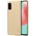 Пластиковый чехол с подставкой Nillkin Super Frosted Shield Золотой для Samsung Galaxy A41(#3)