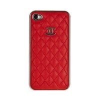 Пластиковая накладка CHANEL Red для Apple iPhone 4/4S