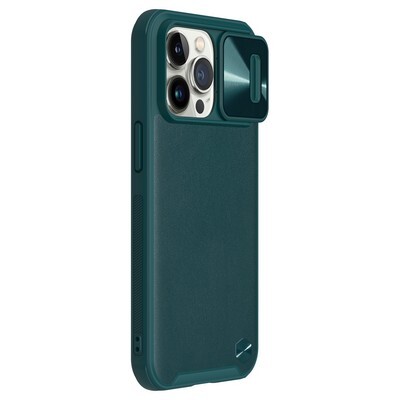 Силиконовая накладка Nillkin CamShield Leather Case Зеленая для Apple iPhone 13 Pro(3)