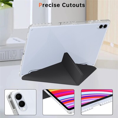 Защитный чехол книжка Acrylic Origami TPU Case с креплением для стилуса черный для Samsung Galaxy Tab S11 SM-X730/ SM-X736(9)