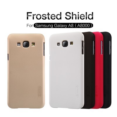 Пластиковый чехол с пленкой Nillkin Super Frosted Shield Black для Samsung Galaxy A8(4)