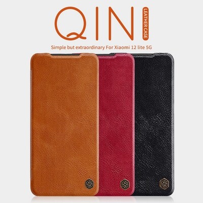 Кожаный чехол Nillkin Qin Leather Case Красный для Xiaomi 12 Lite(5)