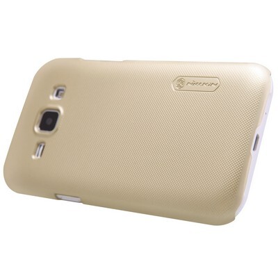 Пластиковый чехол с пленкой Nillkin Super Frosted Shield Gold для Samsung Galaxy J1(3)