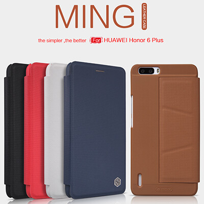 Полиуретановый чехол Nillkin Ming Series White для Huawei Honor 6 Plus(4)