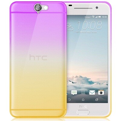 Гелевый бампер с пленкой Imak TPU Purple-Yellow для HTC One A9(1)