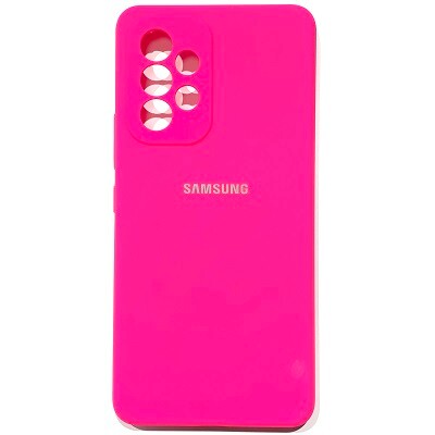 Силиконовый чехол Silicone Case с закрытым низом и защитой камеры ярко-розовый для Samsung Galaxy A73(1)