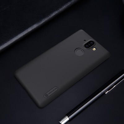 Пластиковый чехол с пленкой Nillkin Super Frosted Shield Черный для Nokia 8 Sirocco(3)