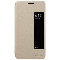 Полиуретановый чехол книга Nillkin Sparkle Leather Case Gold для Huawei Mate 10