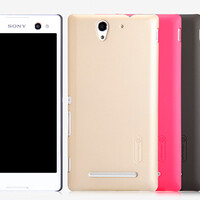 Пластиковый чехол Nillkin Super Frosted Shield Gold  для Sony Xperia C3 S55t