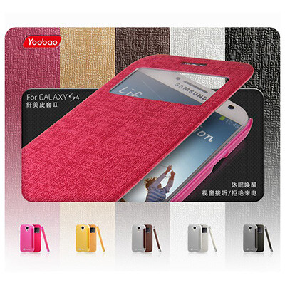 Кожаный чехол Yoobao Slim Leather Case II Pink для Samsung i9500 Galaxy S4(3)