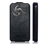 Кожаный чехол книга HOCO Leather Case Earl Fashion Black для Apple iPhone 4/4S
