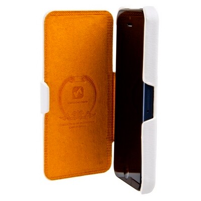 Кожаный чехол HOCO Duke folder Leather Case White для Apple iPhone 5/5s/SE(3)
