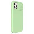 Силиконовая накладка с пластиной Magsafe Nillkin CamShield Silky Magnetic Silicone Case Зеленая для Apple iPhone 12 Pro Max(#2)