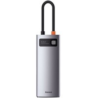 Переходник Baseus Metal Gleam Series 5-in-1 Multifunctional Type-C HUB Docking Station, цвет Серый (CAHUB-CX0G)