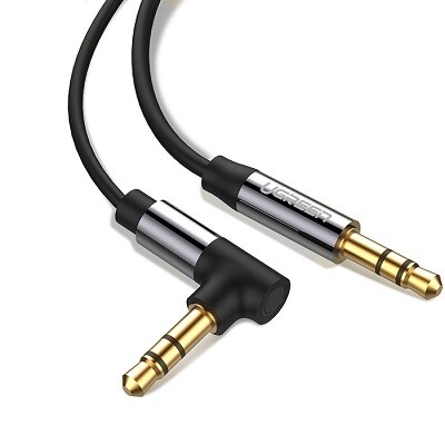 Аудио кабель UGREEN 3.5mm Auxiliary Stereo Audio Jack to Jack Flat Right Angle Cable(1)
